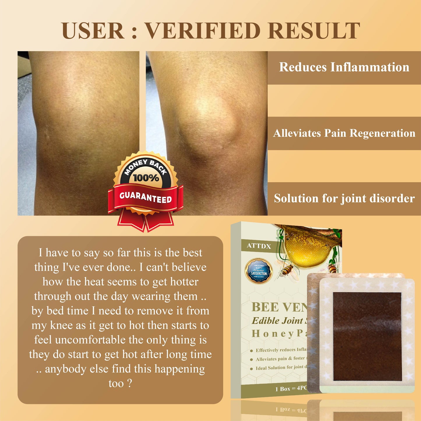 Bee Venom Edible JointSoothe Honey Patch