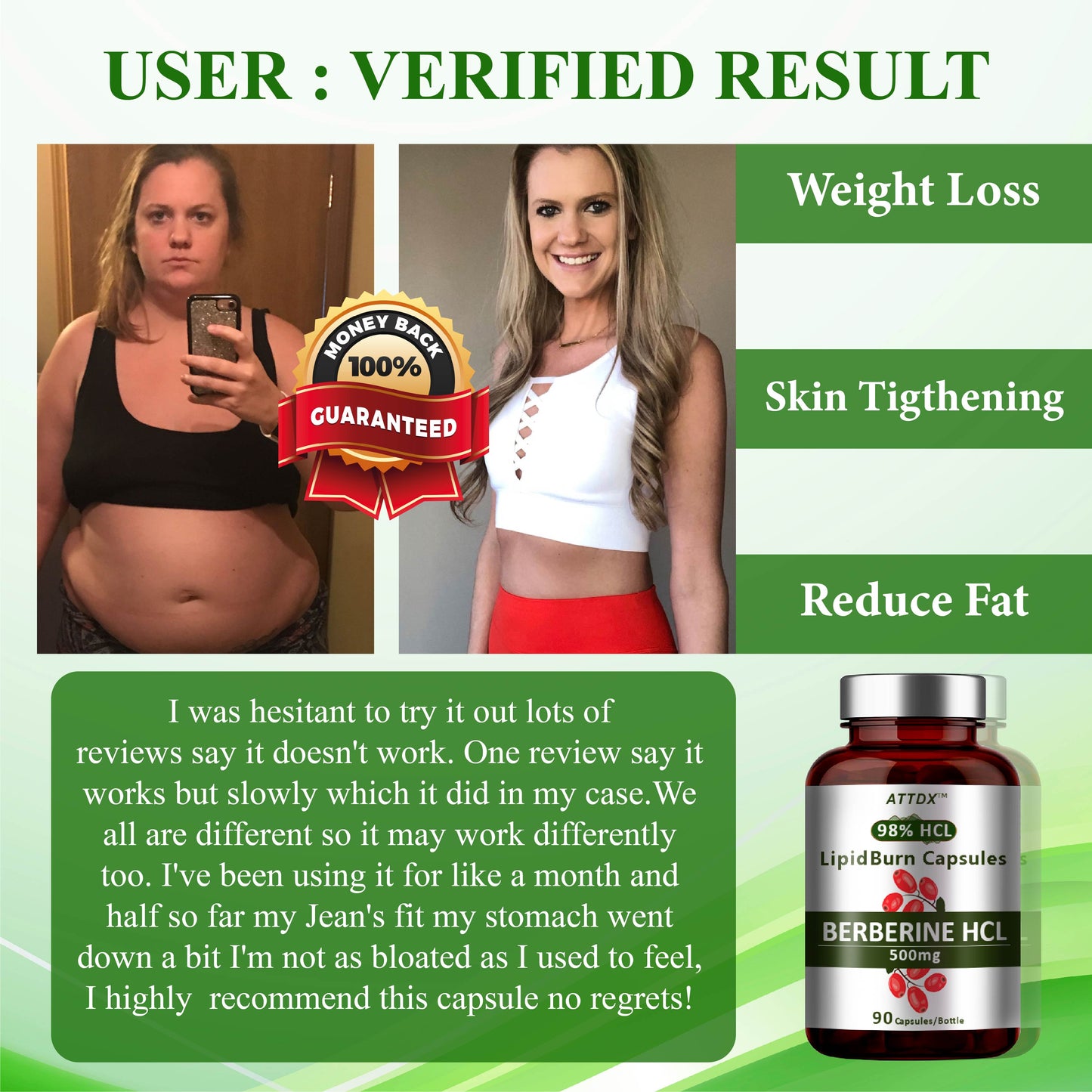 ATTDX™ Berberine HCL 500mg LipidBurn Capsules