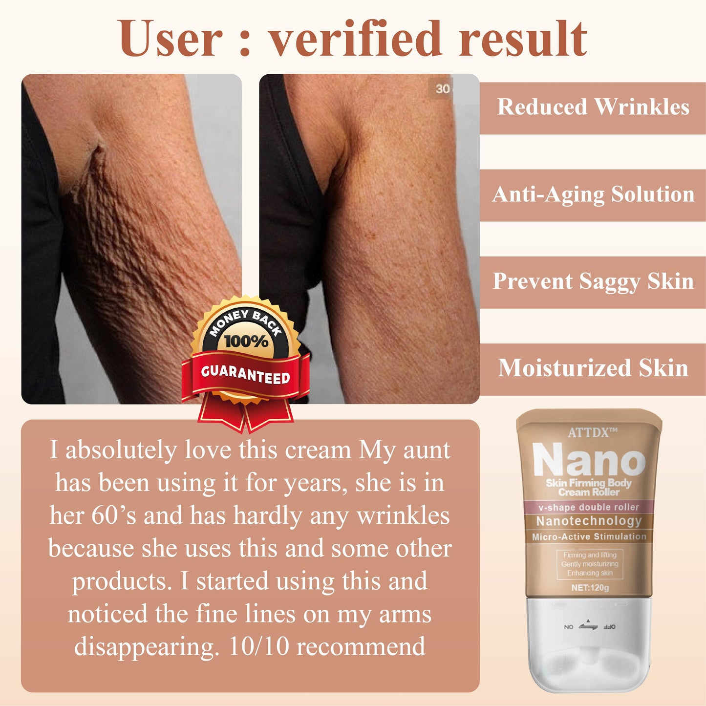 ATTDX Nano Skin Firming Body Cream Roller