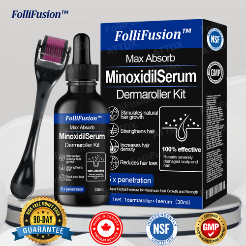 FolliFusion™ Max Absorb MinoxidilSerum Dermaroller Kit