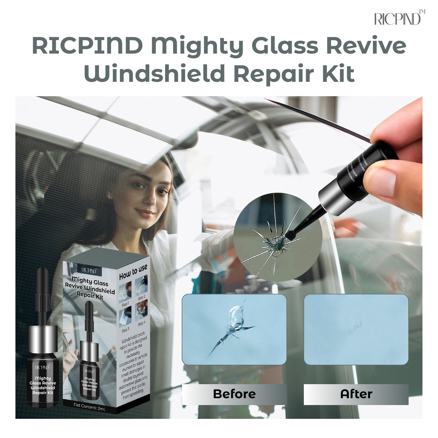 Mighty Glass Revive Windshield Repair Kit