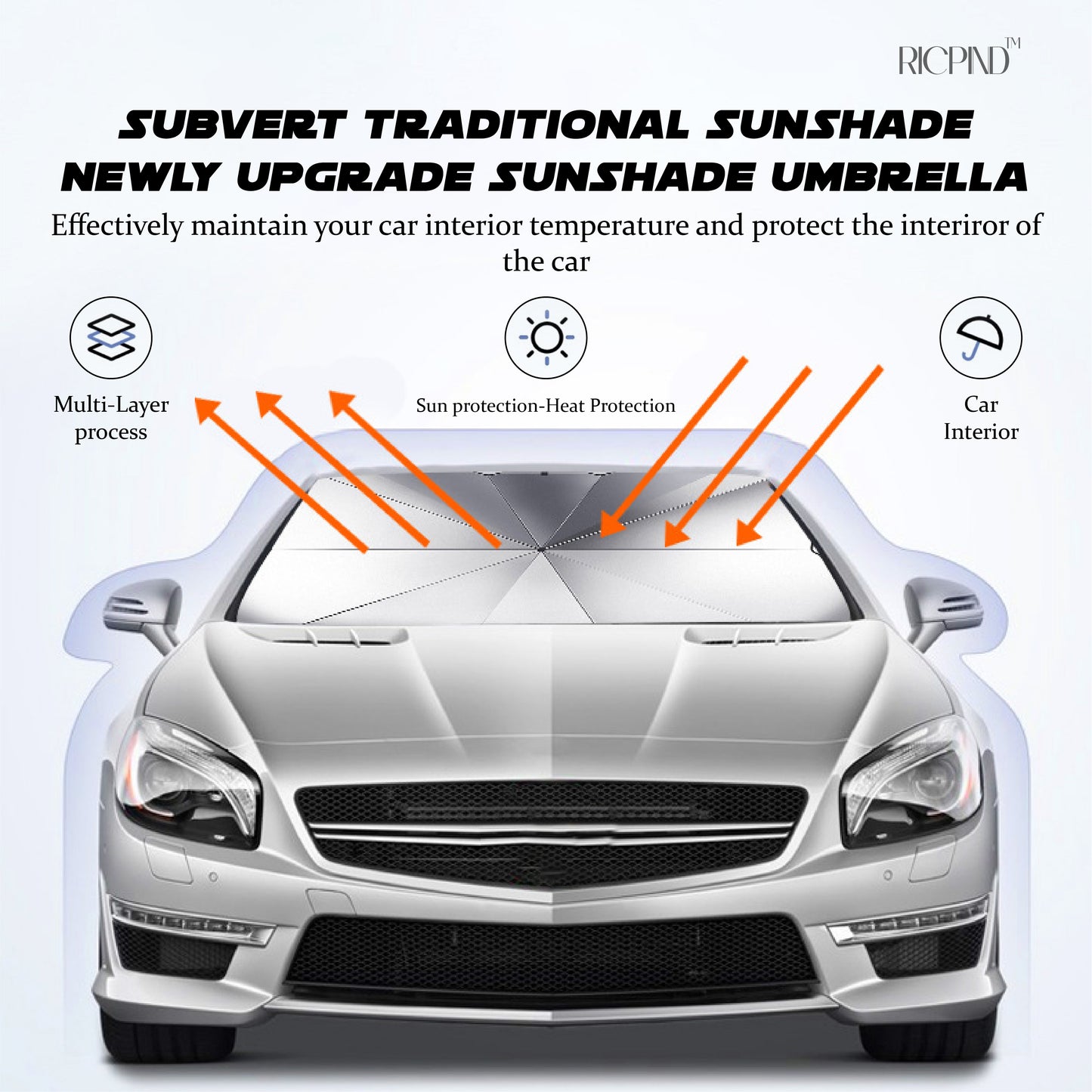 Ricpind Solar Blocker Windshield Umbrella