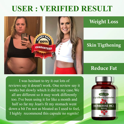 ATTDX™ Berberine HCL 500mg LipidBurn Capsules