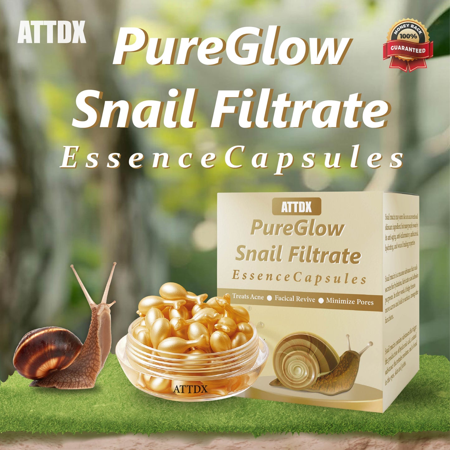 PureGlow Snail Filtrate Essence Capsules