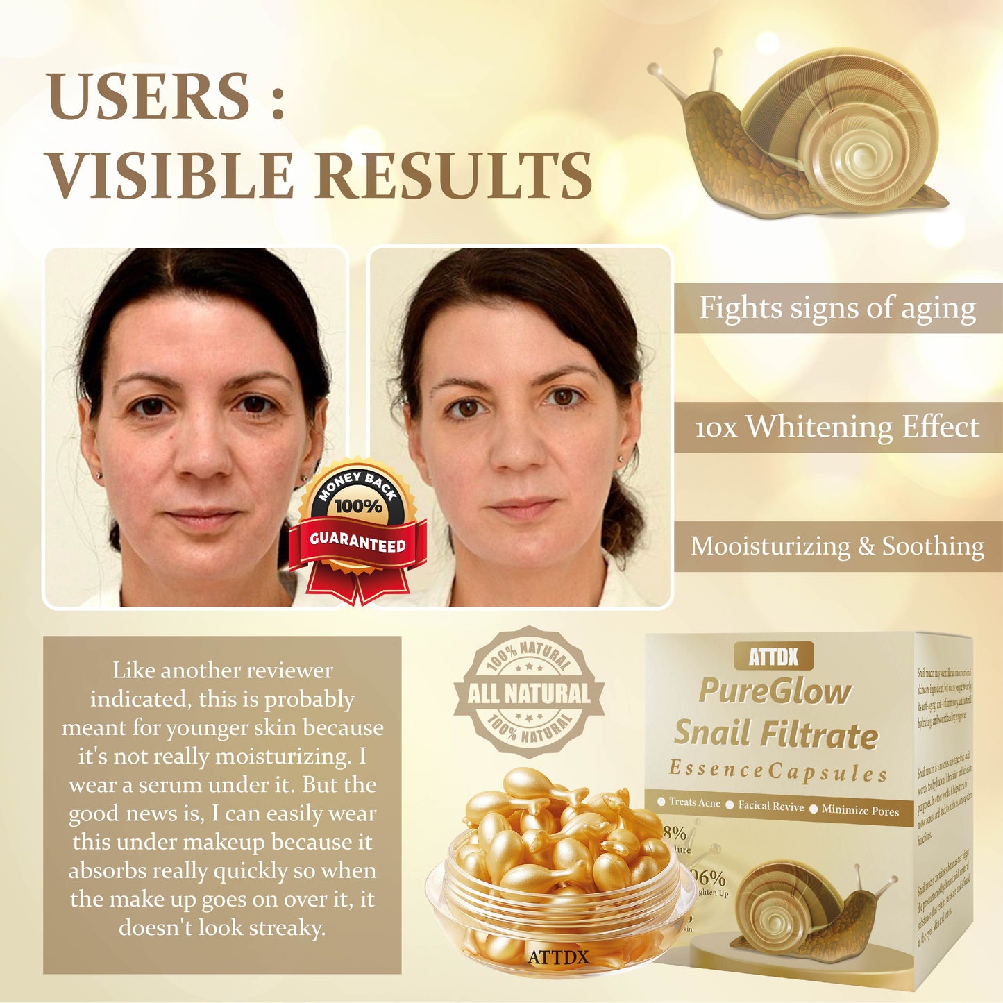 PureGlow Snail Filtrate Essence Capsules