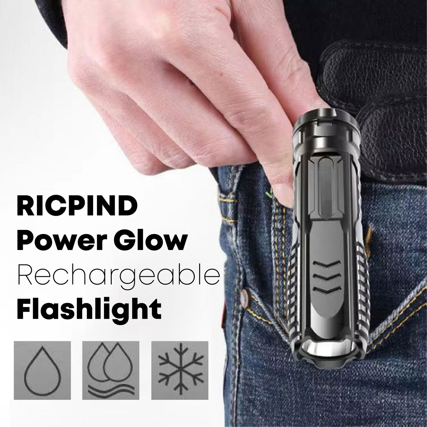 RICPIND PowerGlow Rechargeable Flashlight