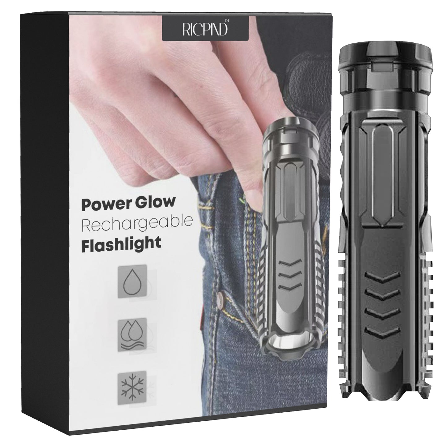 RICPIND PowerGlow Rechargeable Flashlight