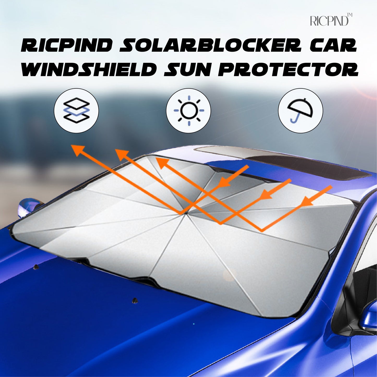 Ricpind Solar Blocker Windshield Umbrella