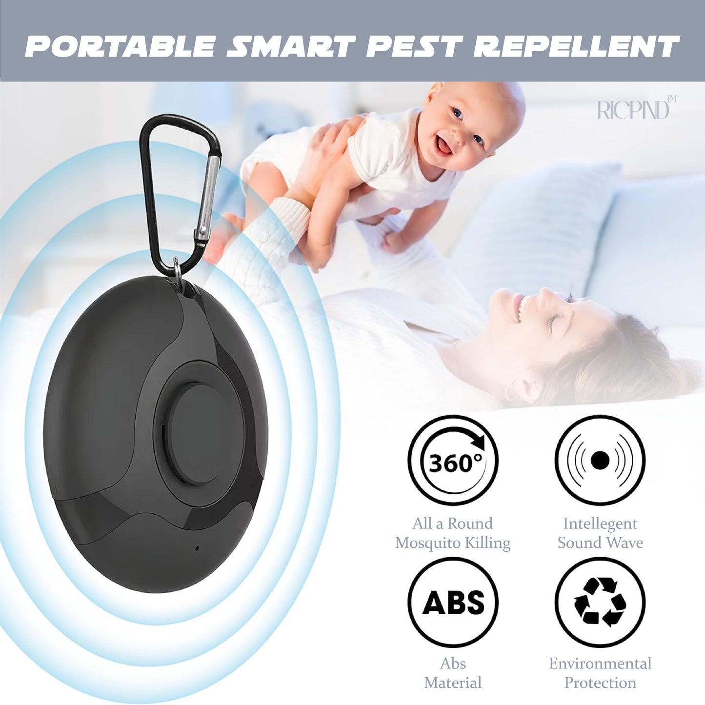 RICPIND Ultrasonic Pest Blocker Mini Guard Repellent